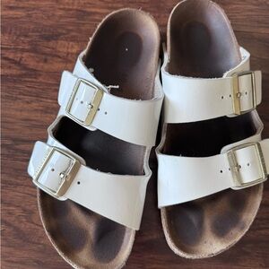White worn Birkenstocks